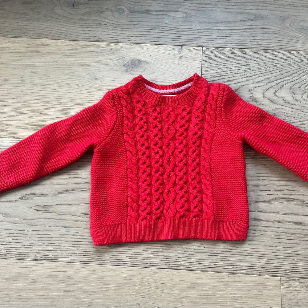 Mini boden cropped red sweater 2/3